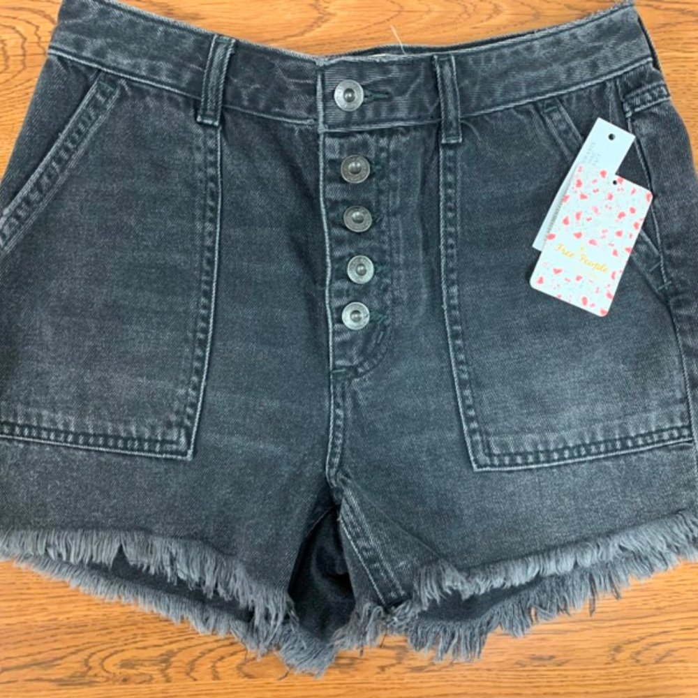 Free People Night Fall Frayed Short